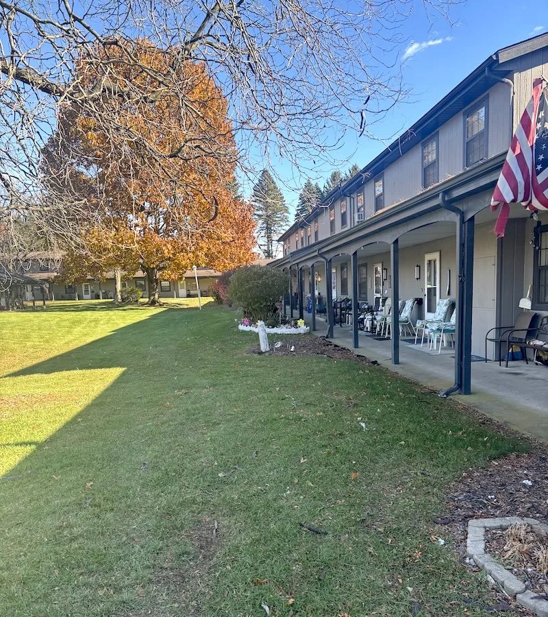 Amherst Meadow Apartments open common spaces and lovely trees
