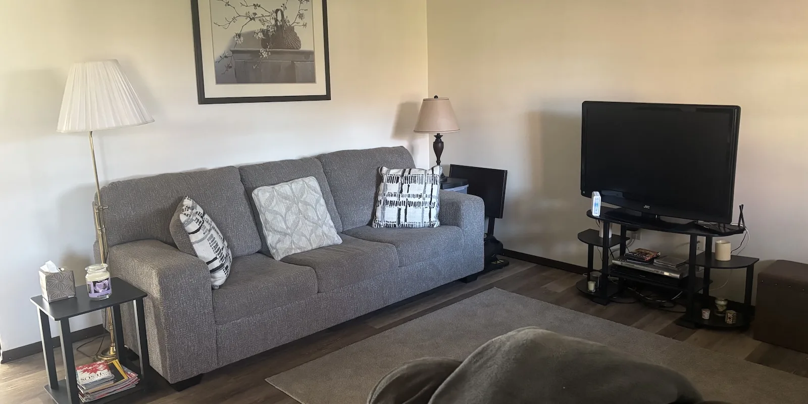 Amherst Meadow Apartments contemporary living room wood look flooring